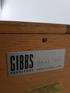 Vintage Herbert Gibbs Glass Display Cabinet / Drinks Cabinet