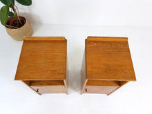 Load image into Gallery viewer, Vintage Solid Oak Bedside Tables