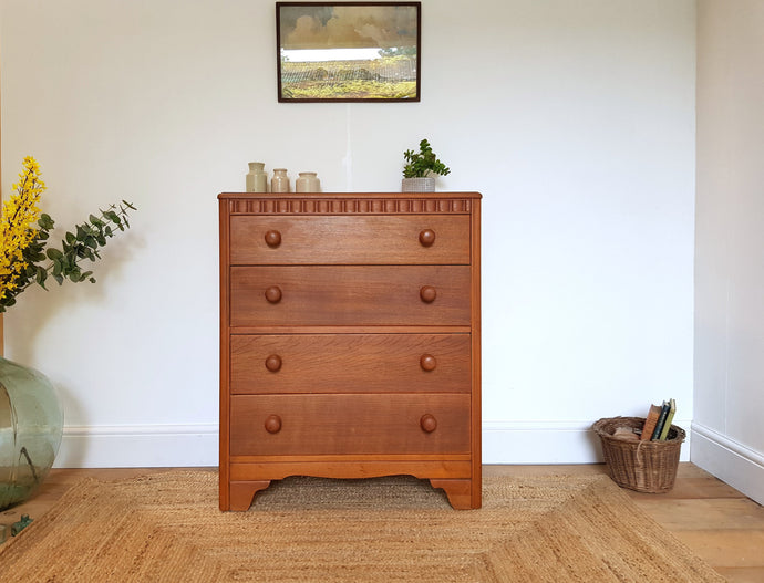 Solid Oak Chest of Drawers - Rustic / Antique / Farmhouse