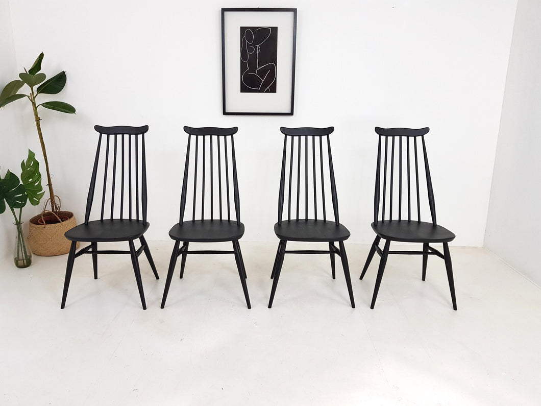 Vintage Ercol Goldsmith Chairs x 4 - Solid Elm