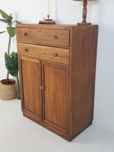 Vintage Oak Cabinet / Chest of Drawers - 1940s / 1950s Retro