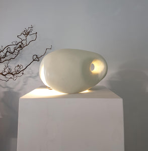 Handmade 'pebble ' Table Lamp in off white , Designer, Unique Light, Statement, Bold, Neutral Tones