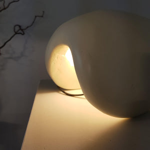 Handmade 'pebble ' Table Lamp in off white , Designer, Unique Light, Statement, Bold, Neutral Tones