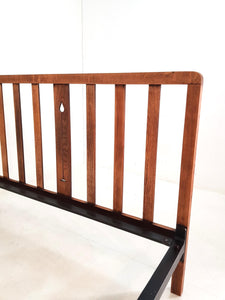 Antique Arts & Crafts Bed Frame - Solid Oak - Vintage Rare