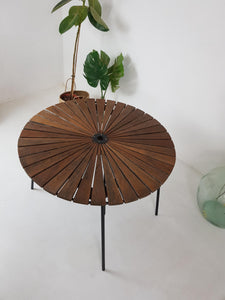 Vintage Low Garden Table - Mid Century- Folding - Sunburst Daneline