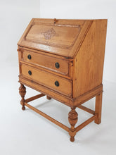 Load image into Gallery viewer, Oak Writing  Bureau