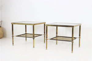 Vintage Brass and Glass Side Tables