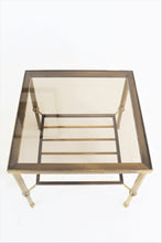 Load image into Gallery viewer, Vintage Brass and Glass Side Tables
