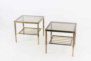 Vintage Brass and Glass Side Tables