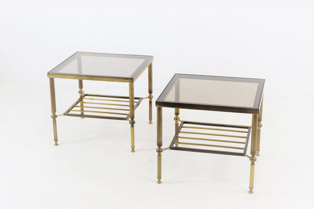 Vintage Brass and Glass Side Tables