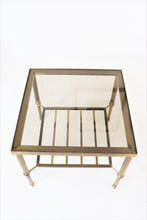 Load image into Gallery viewer, Vintage Brass and Glass Side Tables