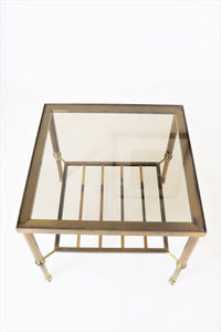 Vintage Brass and Glass Side Tables